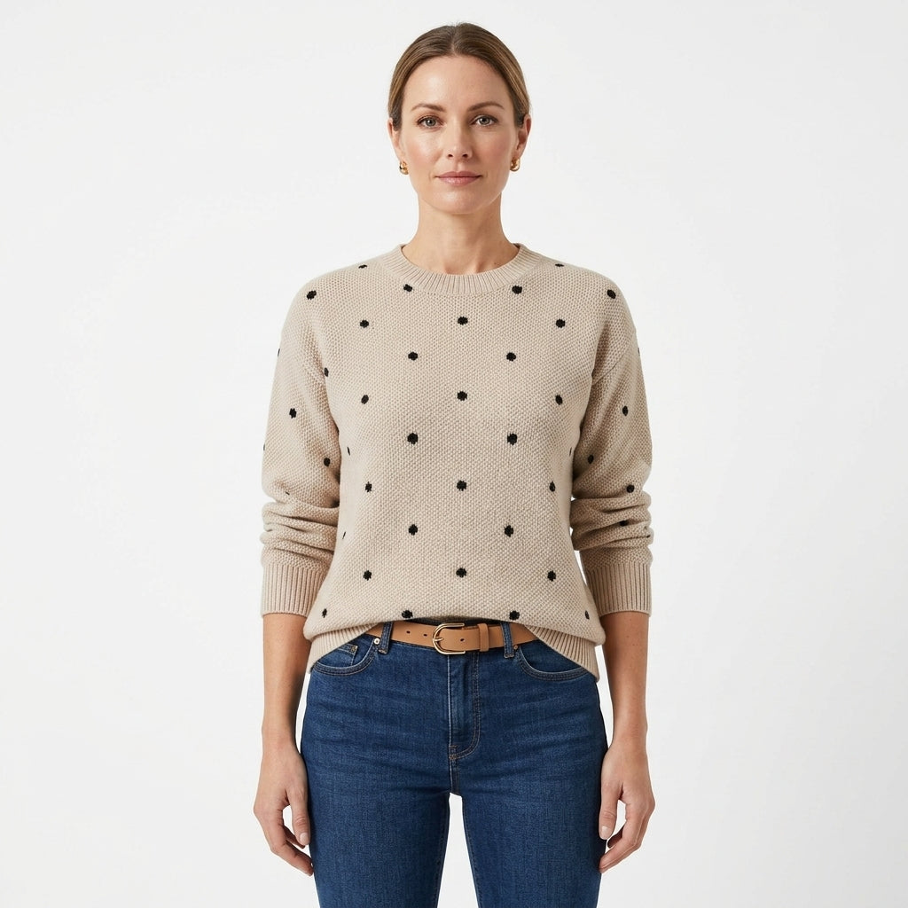 Elegant Polka Dot Casual Sweater For Women