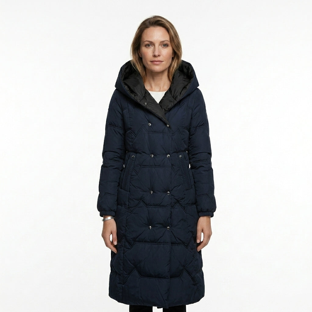 Reversible Navy Black Transitional Coat For Women