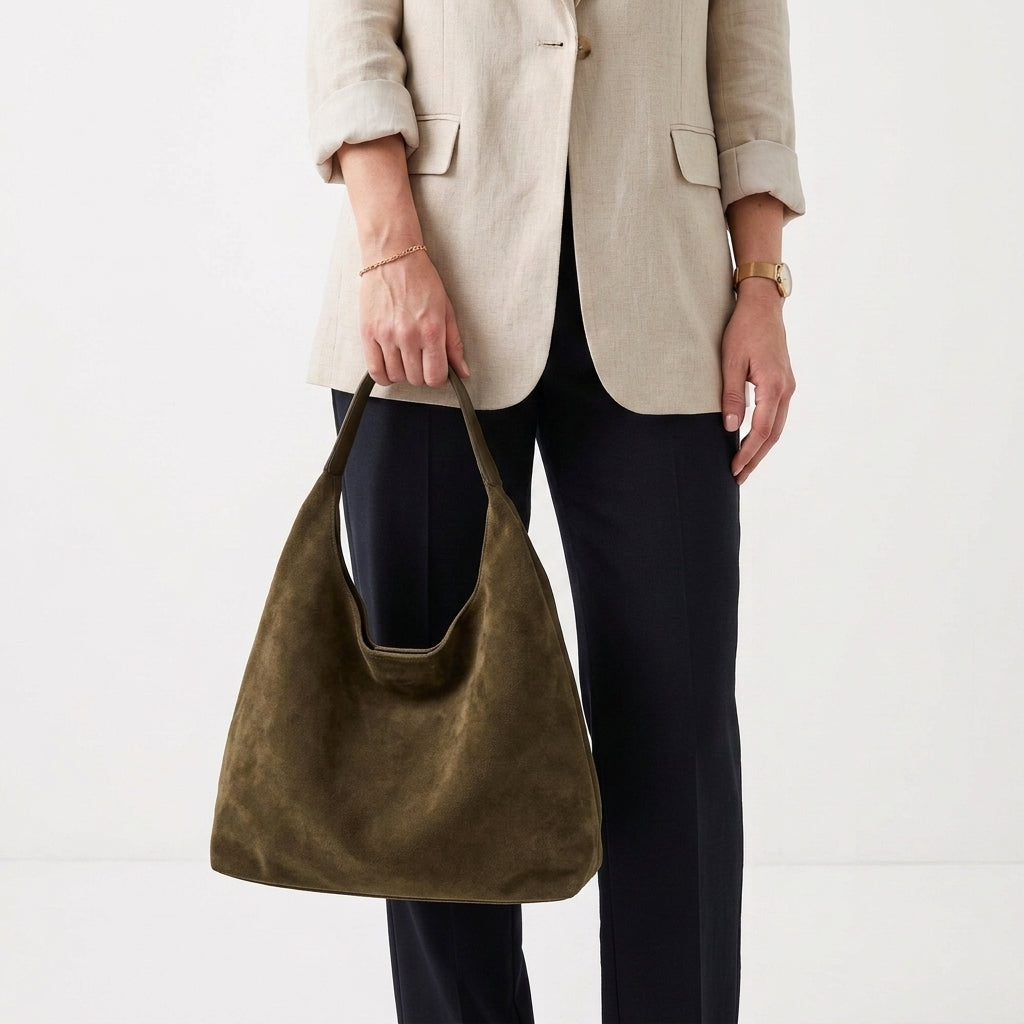 Nubuck Leather Shoulder Bag For Women