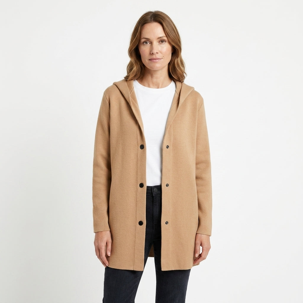 Belted Wool Blend Tailored Coat For Women