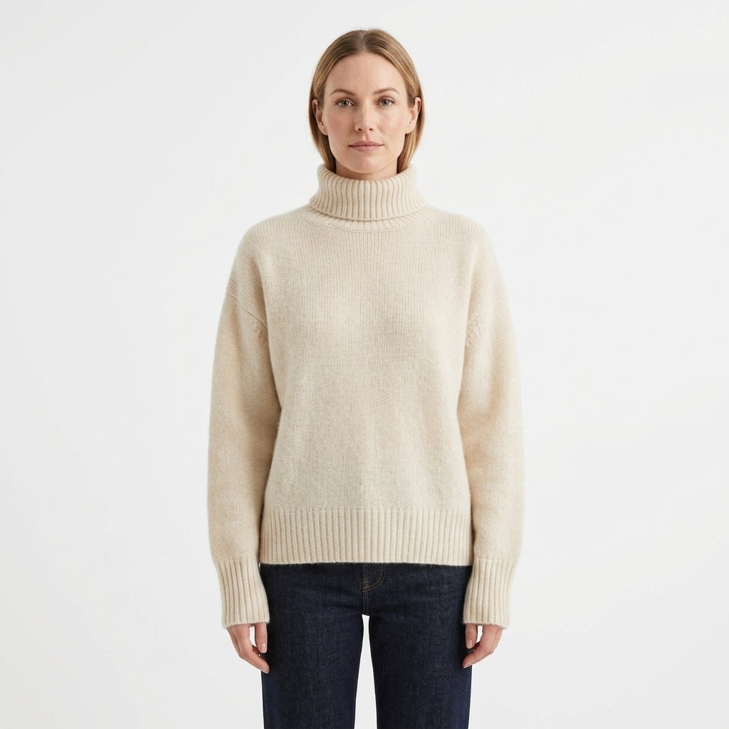 Minimalist Oversized Turtleneck Sweater For Women