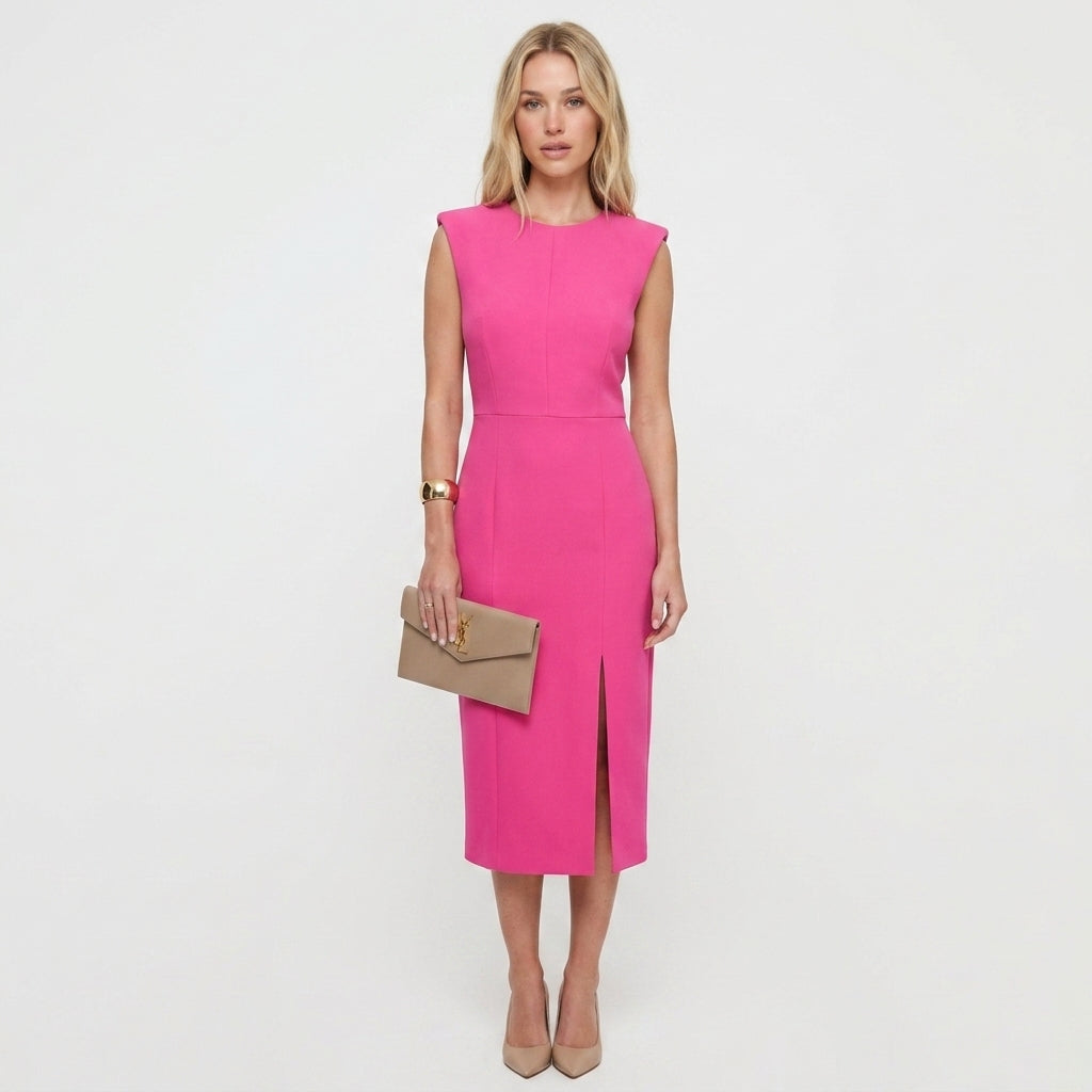 Sleeveless Tailored Midi Dress For Women