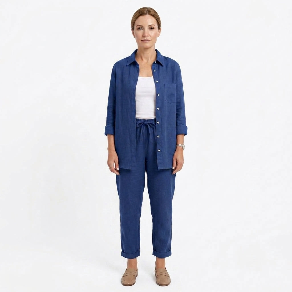 Long Sleeve Top And Pants Set For Women