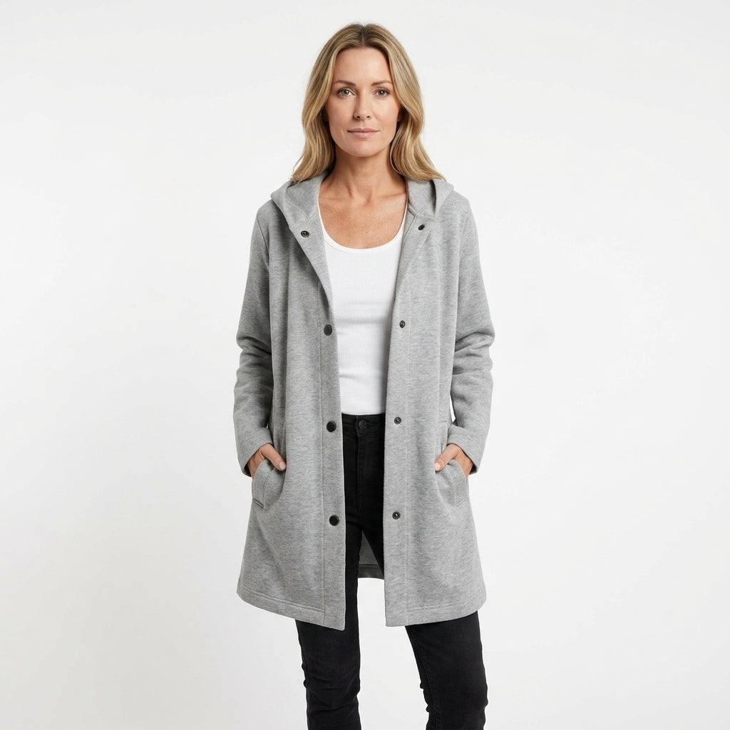Belted Wool Blend Tailored Coat For Women