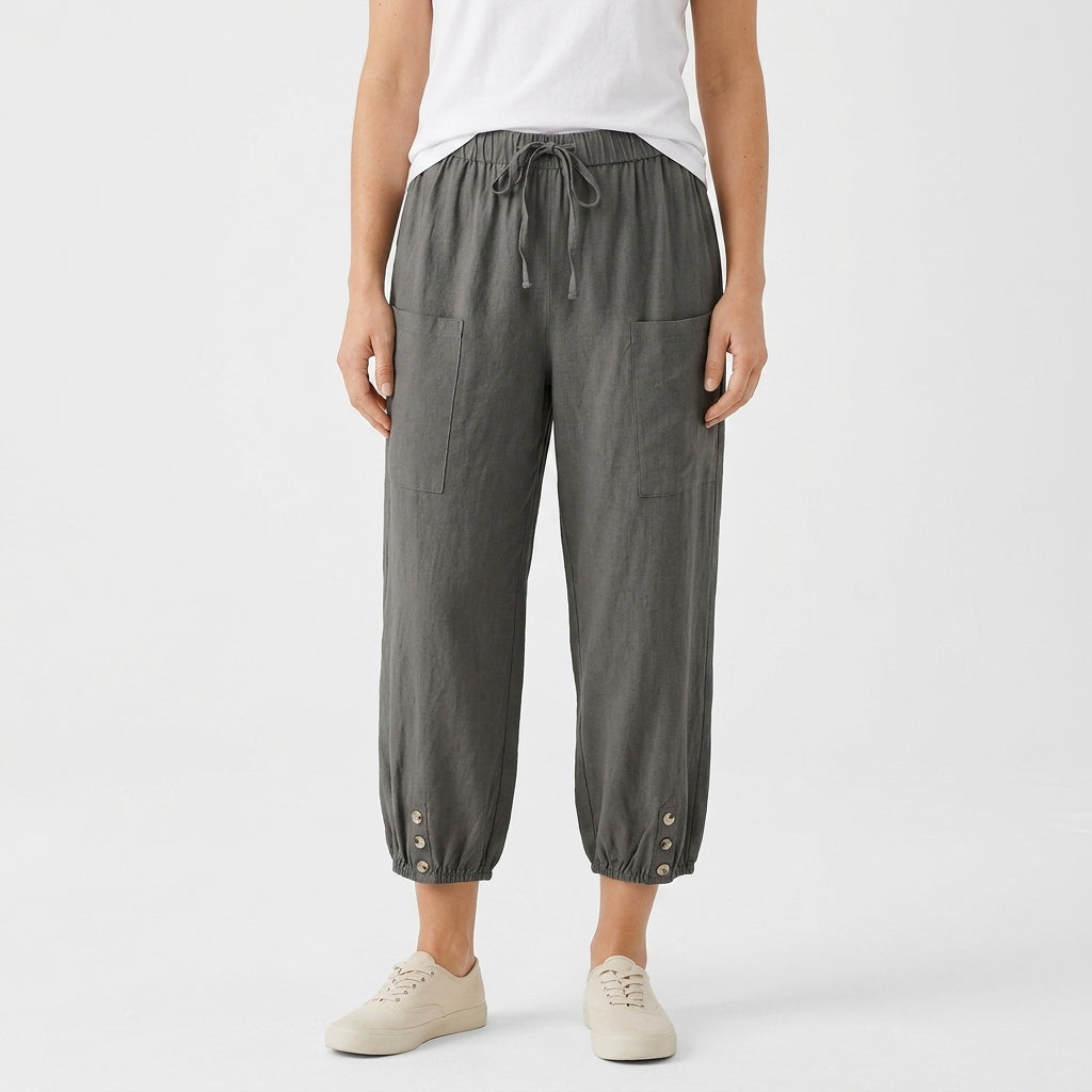 Relaxed Elastic Waist Pants For Women
