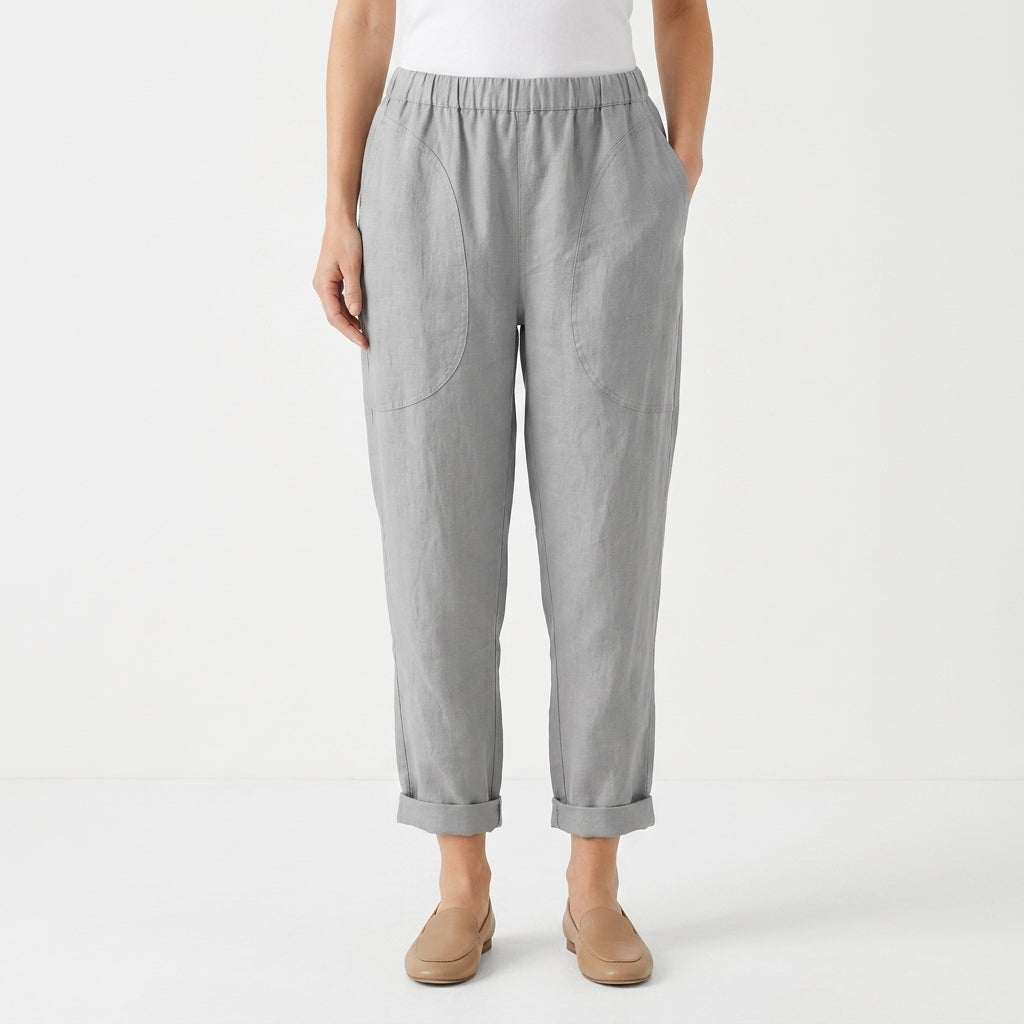 Relaxed Wide Leg Pocket Pants For Women