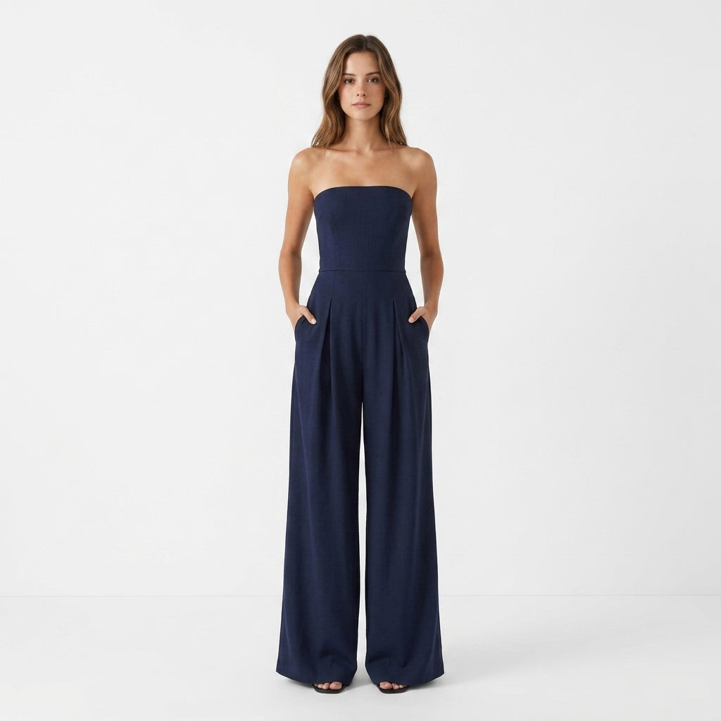Sleeveless Draped Jumpsuit For Women