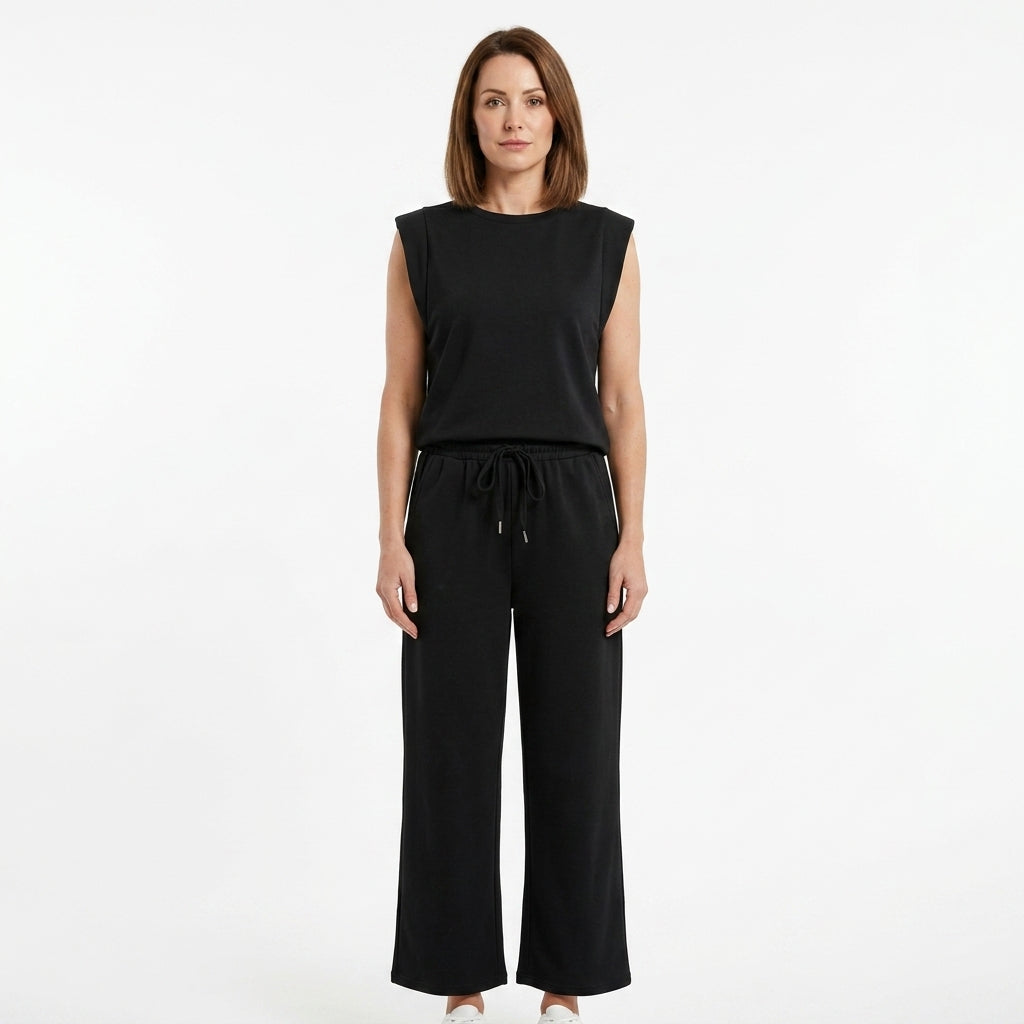 Relaxed Wide Leg Two-Piece Set For Women