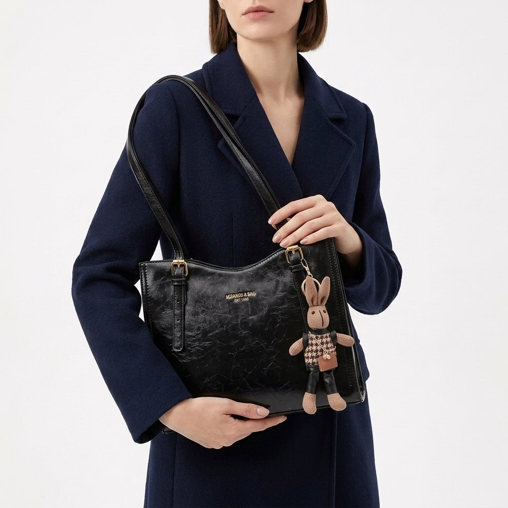 Vegan Leather Bunny Charm Bag For Women