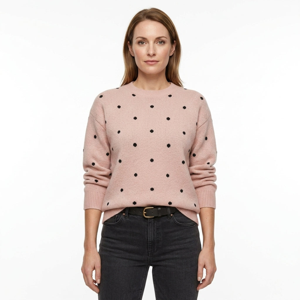 Elegant Polka Dot Casual Sweater For Women