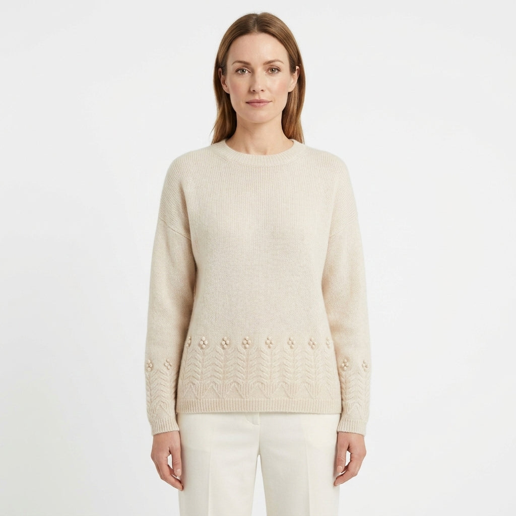 Scandinavian Floral Statement Sweater For Women