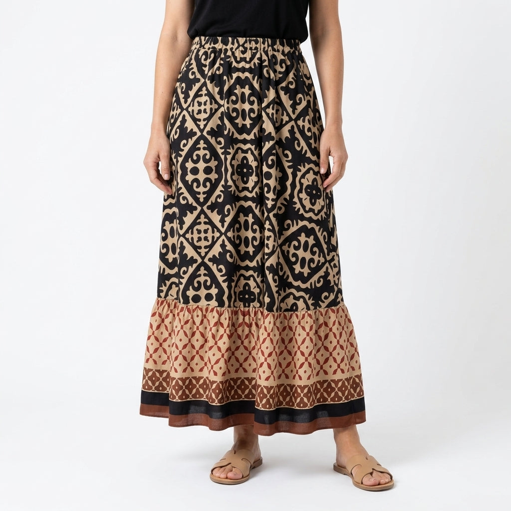 Printed Wide Leg Casual Pants For Women