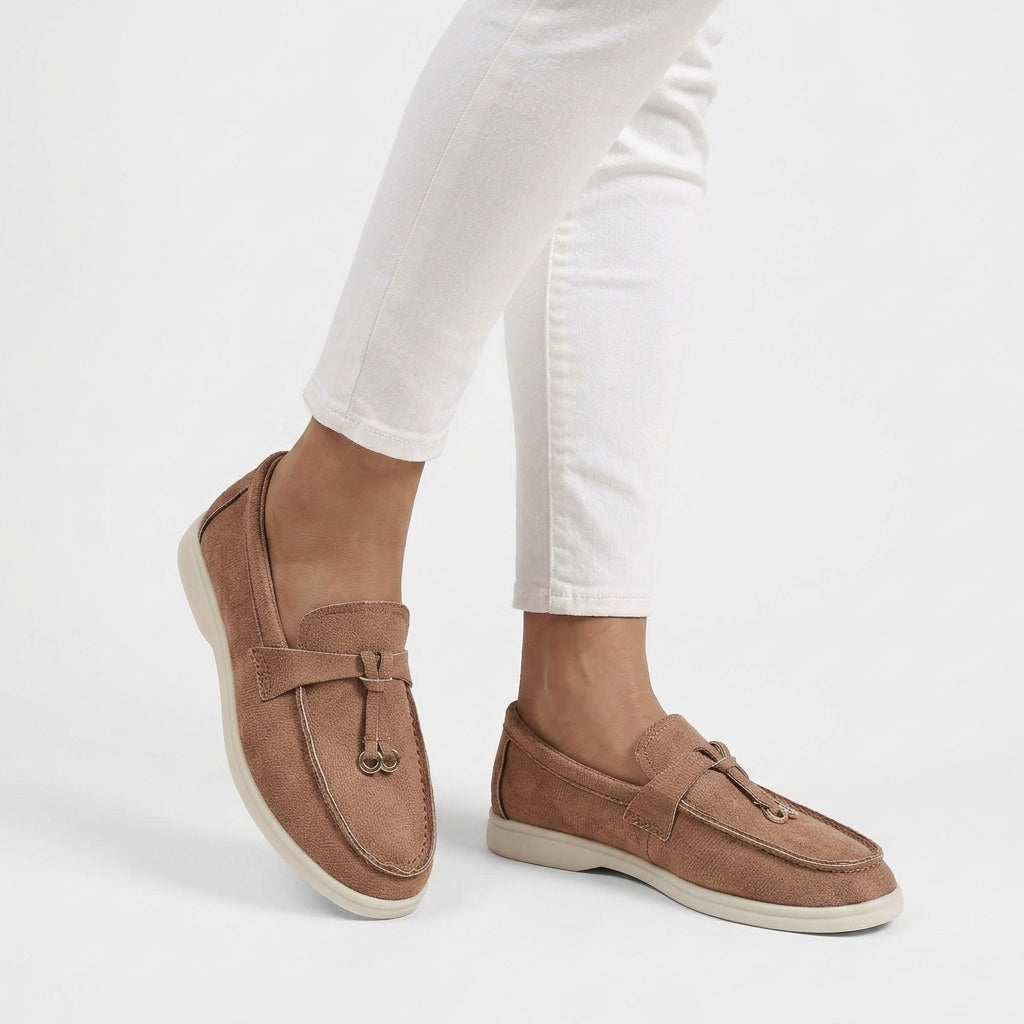 Beige Supportive Moccasins For Women
