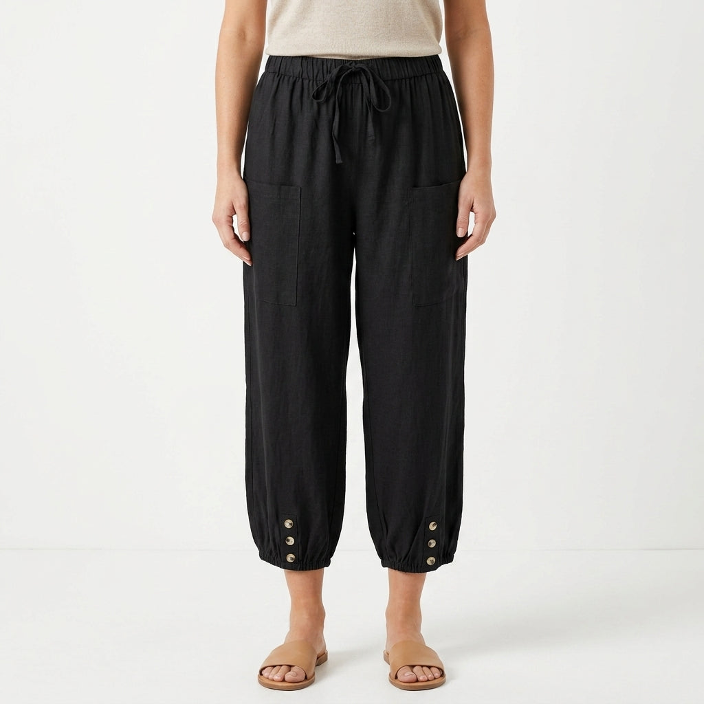 Relaxed Elastic Waist Pants For Women