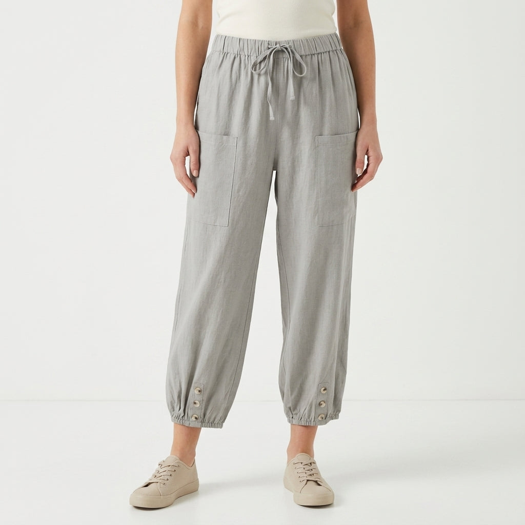 Relaxed Elastic Waist Pants For Women