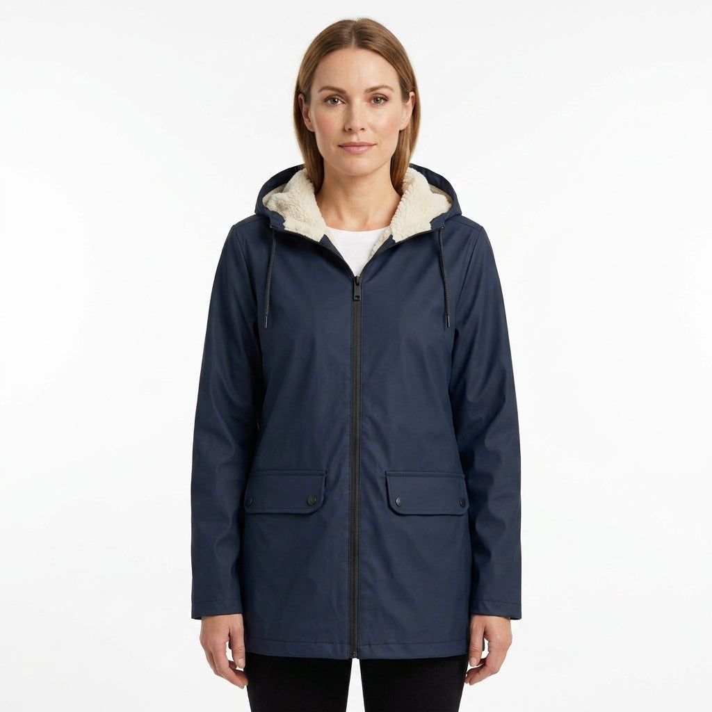 Faux Fur Lined Waterproof Puffer Jacket For Women