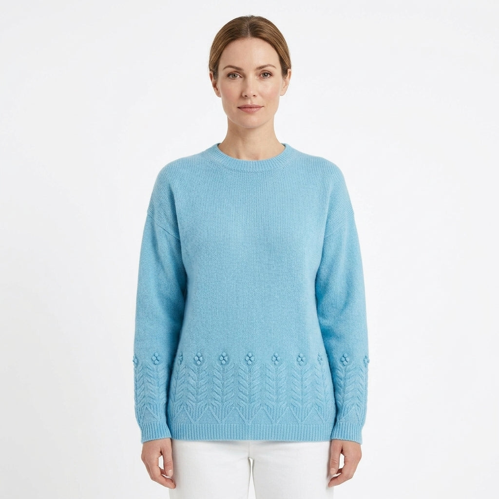 Scandinavian Floral Statement Sweater For Women