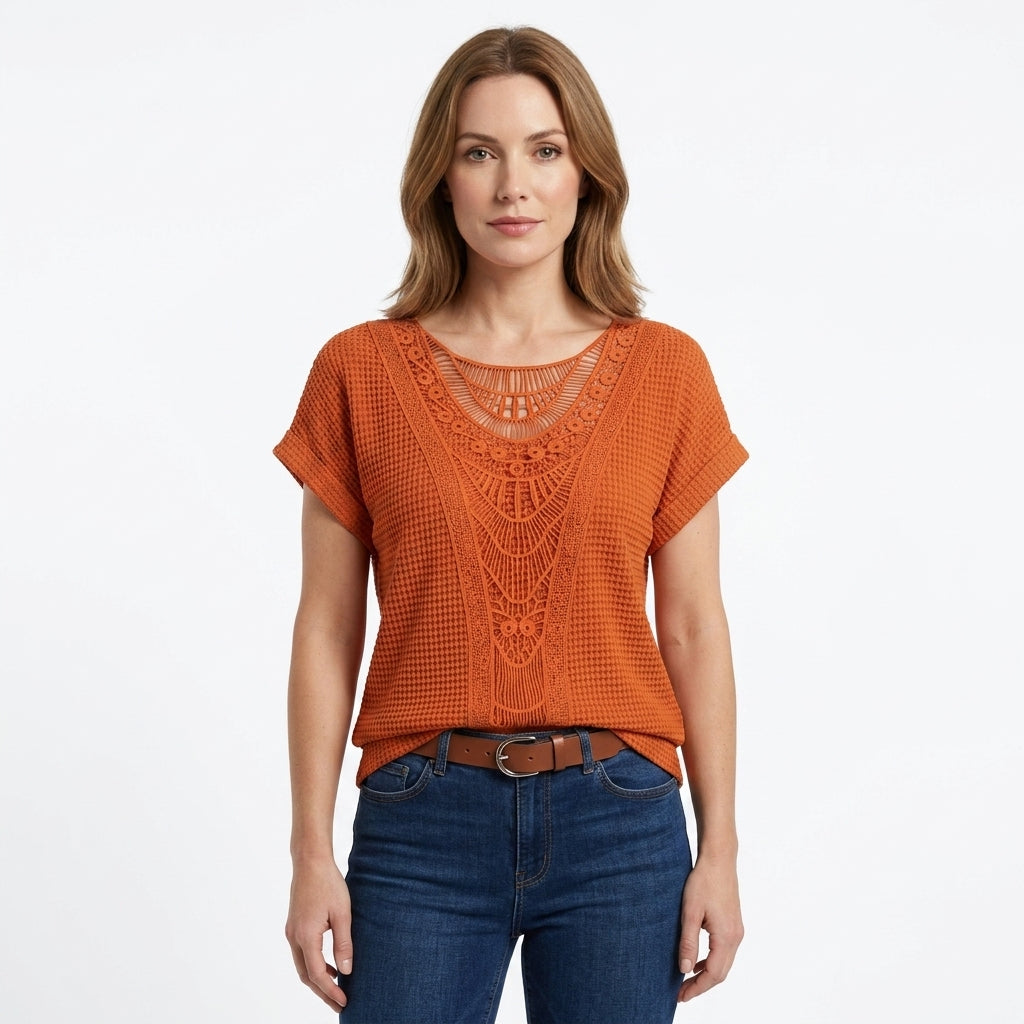 Lace Detail Ibiza Style Blouse For Women