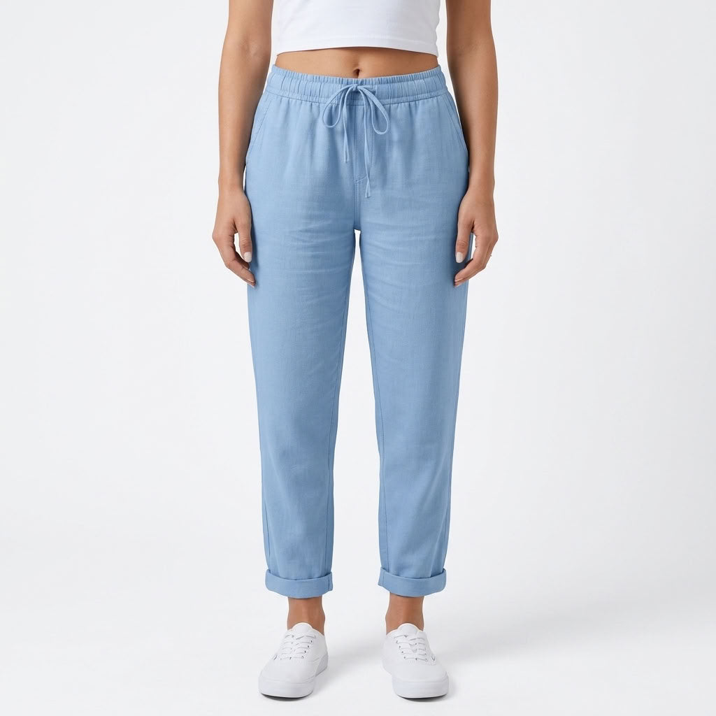 Relaxed Elastic Waist Pants For Women