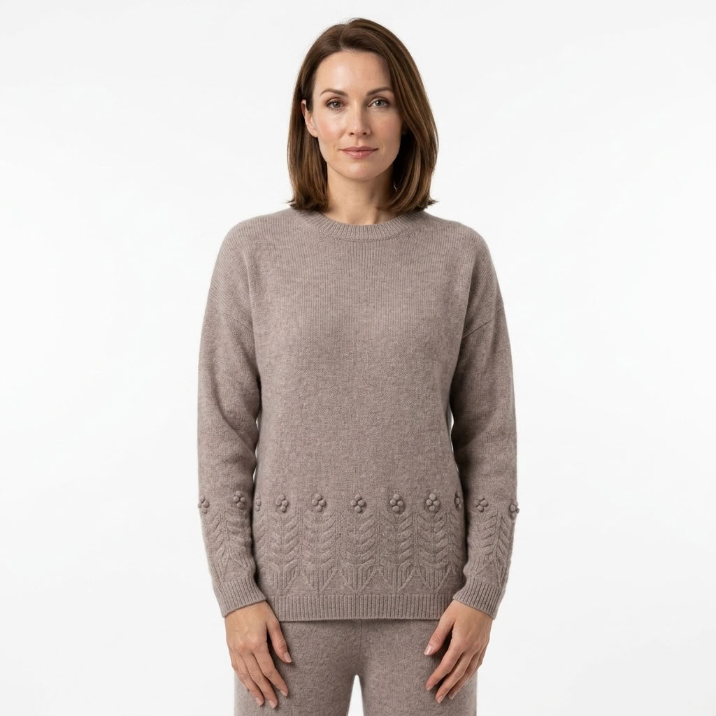 Scandinavian Floral Statement Sweater For Women