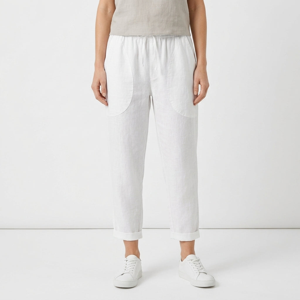Relaxed Wide Leg Pocket Pants For Women