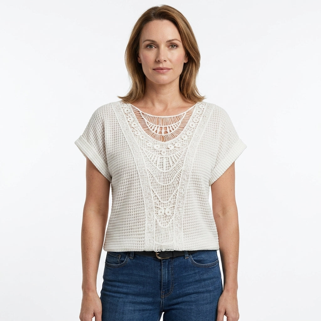 Lace Detail Ibiza Style Blouse For Women