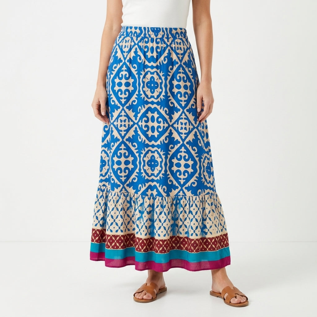 Printed Wide Leg Casual Pants For Women