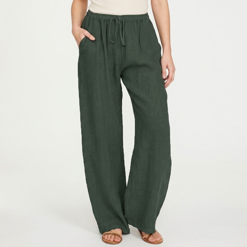 Lightweight Elastic Waist Summer Pants For Women