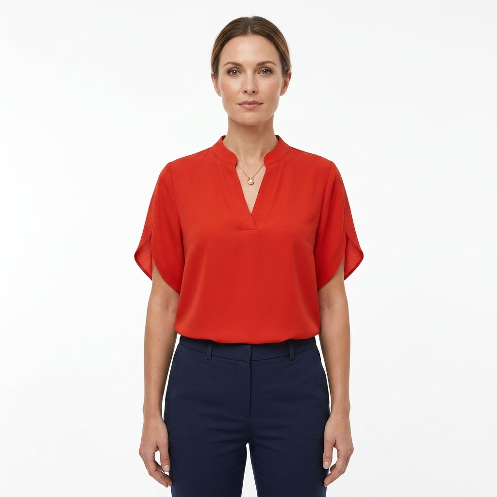 Loose V-Neck Shirt For Women