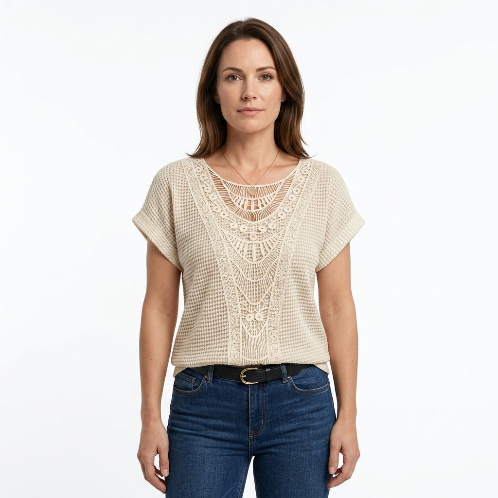 Lace Detail Ibiza Style Blouse For Women