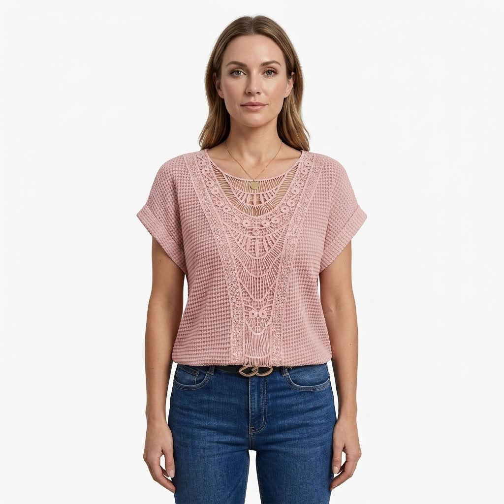 Lace Detail Ibiza Style Blouse For Women