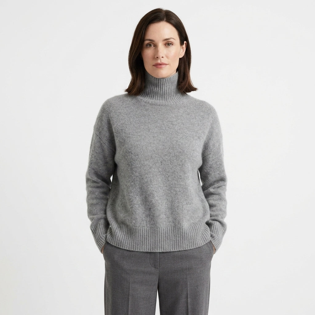 Minimalist Oversized Turtleneck Sweater For Women