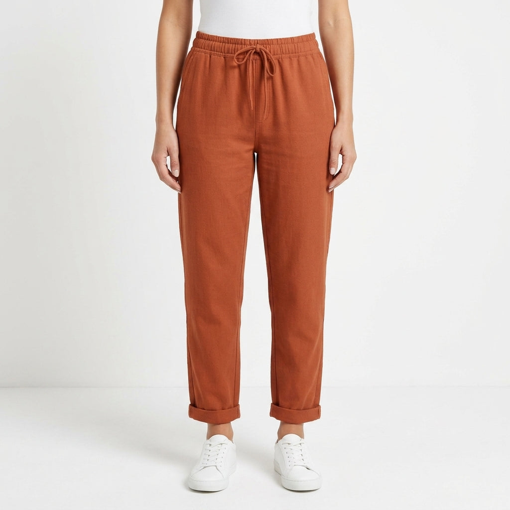 Relaxed Elastic Waist Pants For Women