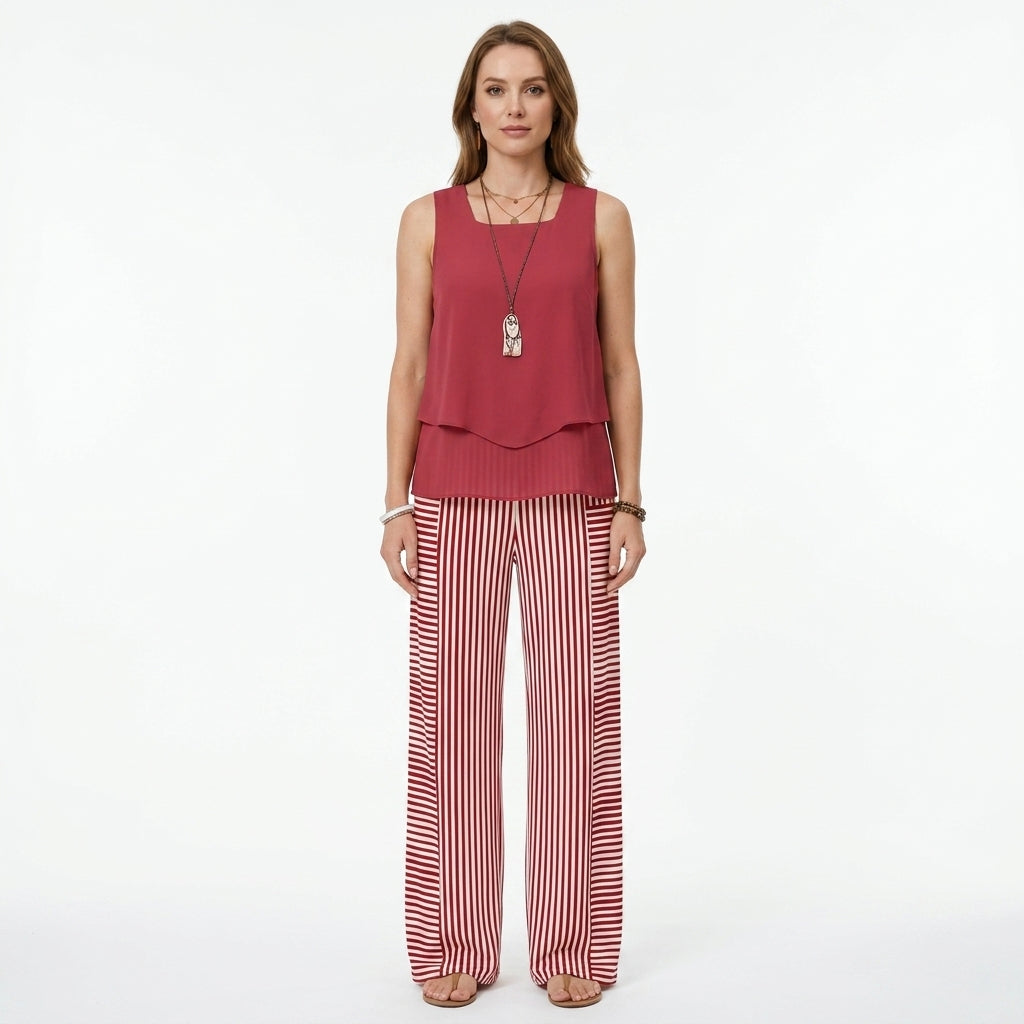 Botanical Print Two Piece Set For Women