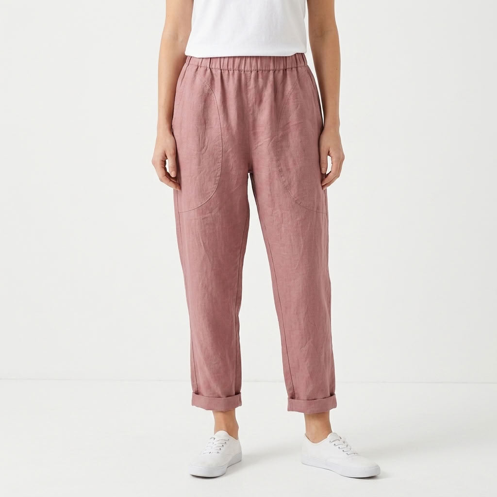 Relaxed Wide Leg Pocket Pants For Women