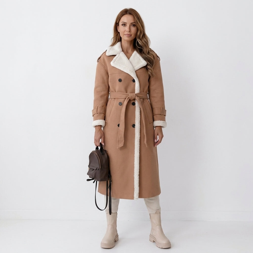 Shearling Wool Blend Button Vest For Women