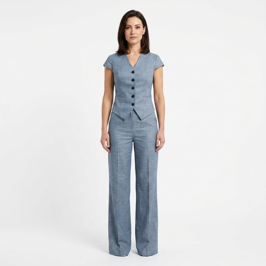 Linen Top And Pants Set For Women