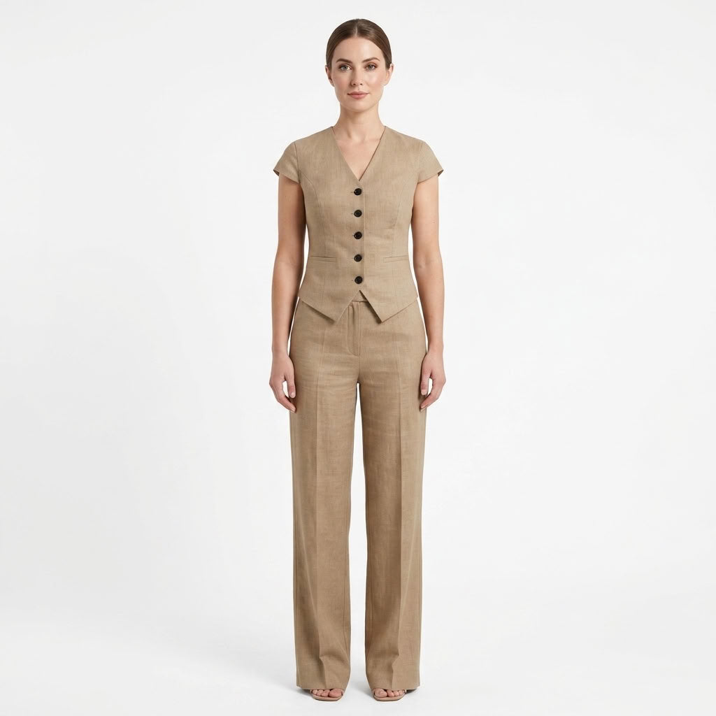 Linen Top And Pants Set For Women