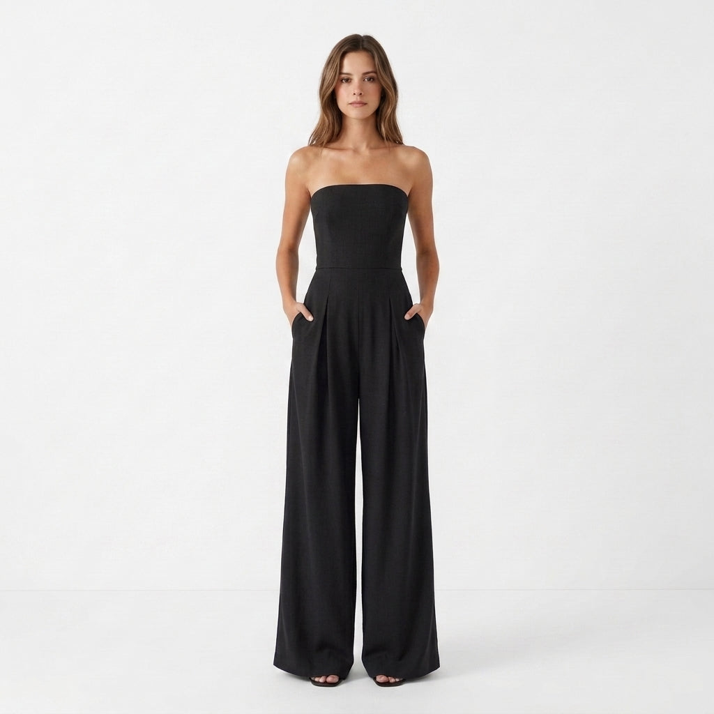 Sleeveless Draped Jumpsuit For Women