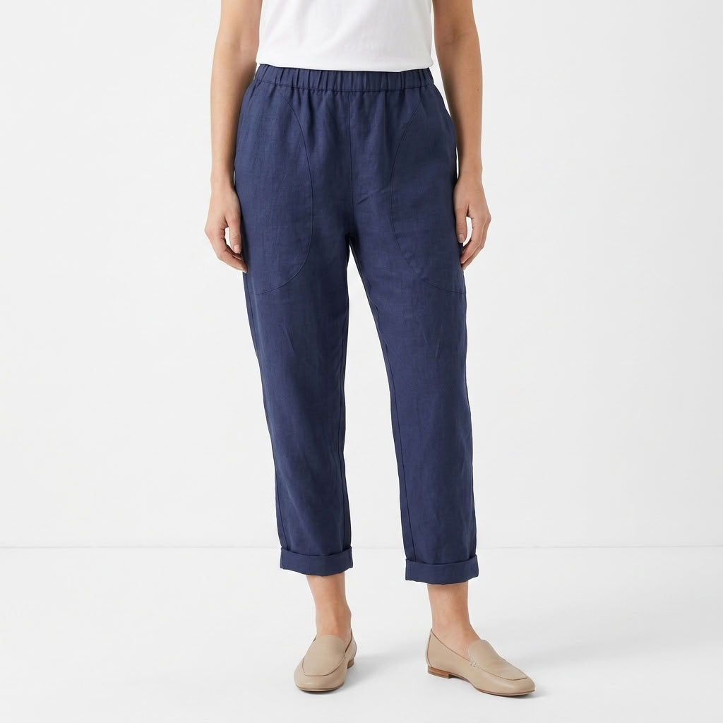 Relaxed Wide Leg Pocket Pants For Women
