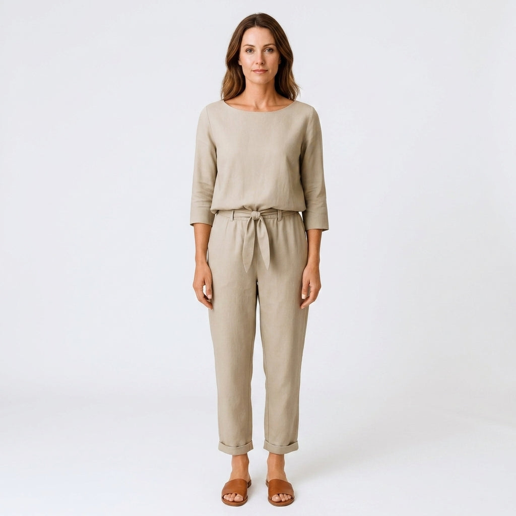 Women’s Vintage-Inspired Relaxed Two-Piece Outfit Set