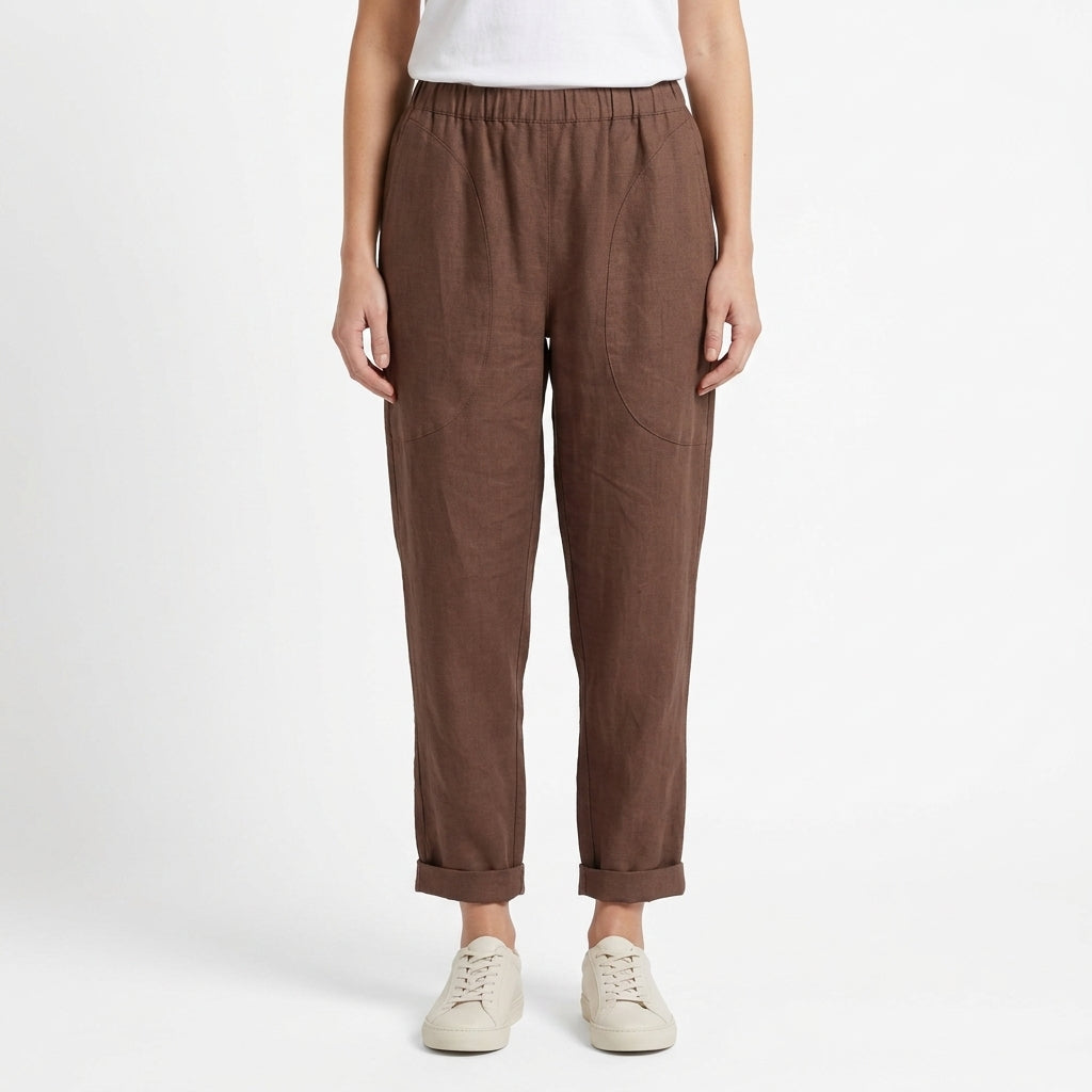 Relaxed Wide Leg Pocket Pants For Women