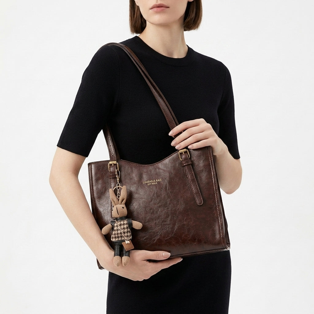Vegan Leather Bunny Charm Bag For Women