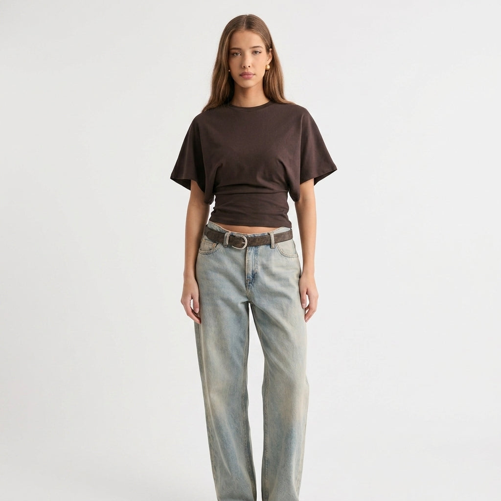 Cropped Wide Sleeve Top For Women