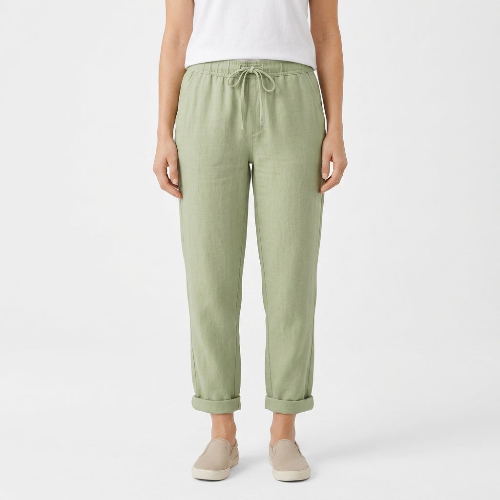 Relaxed Elastic Waist Pants For Women