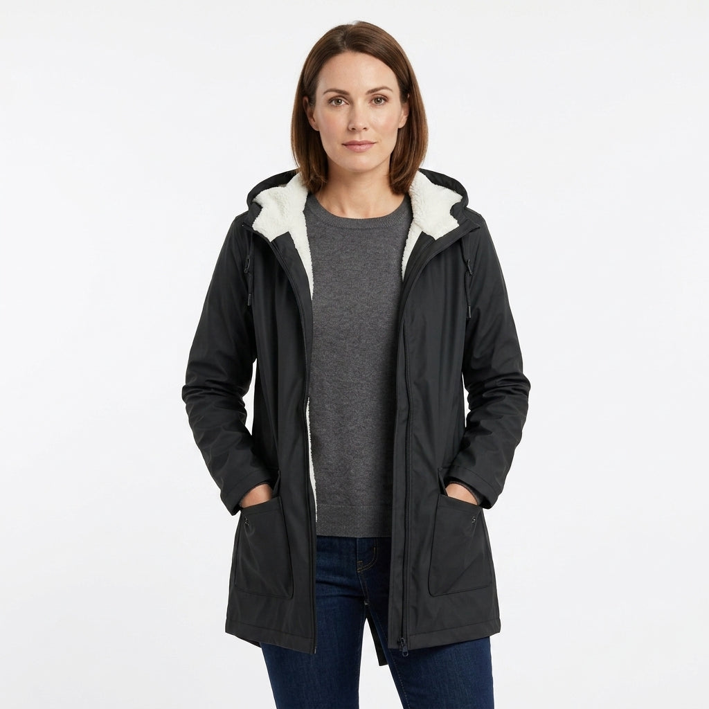 Faux Fur Lined Waterproof Puffer Jacket For Women