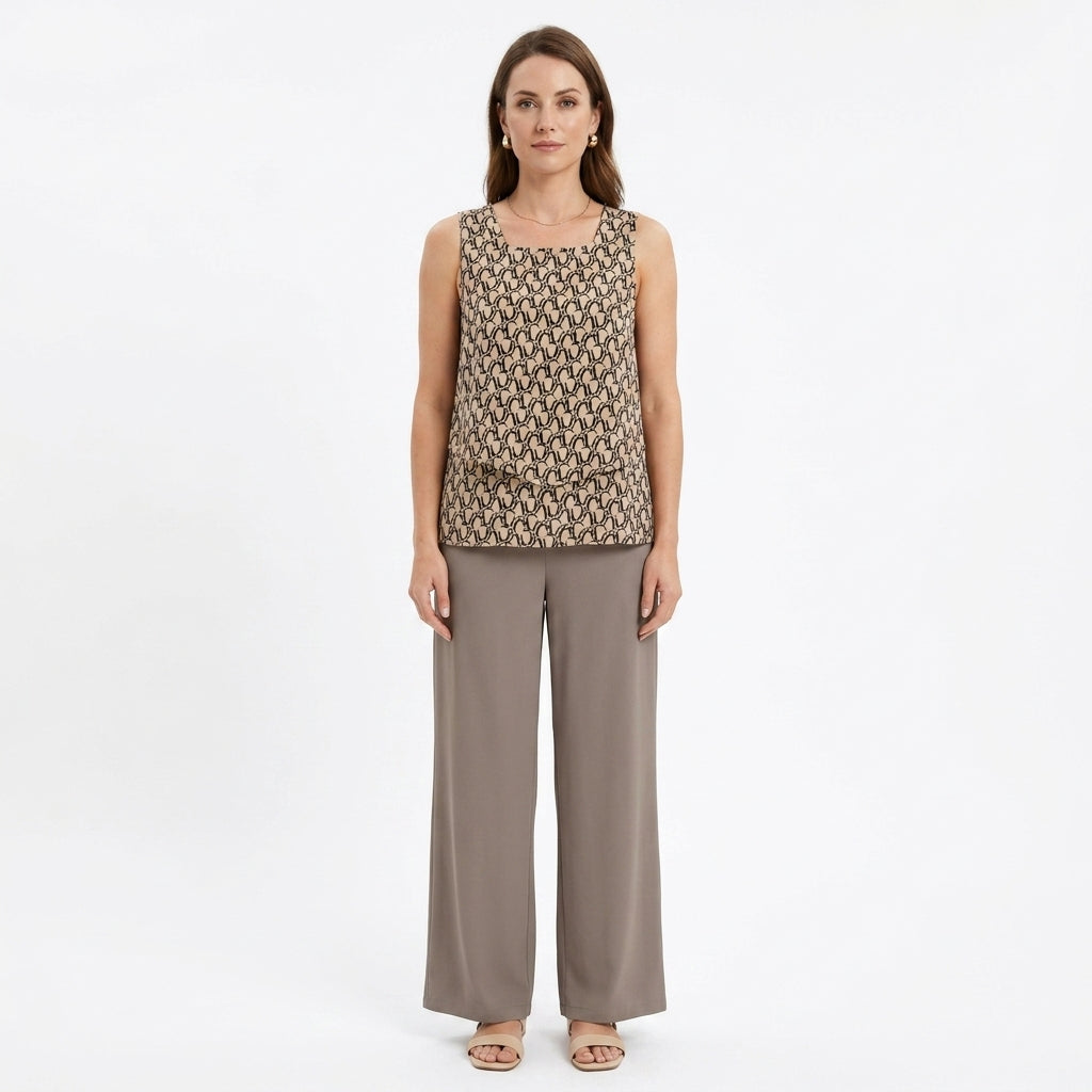 Botanical Print Two Piece Set For Women