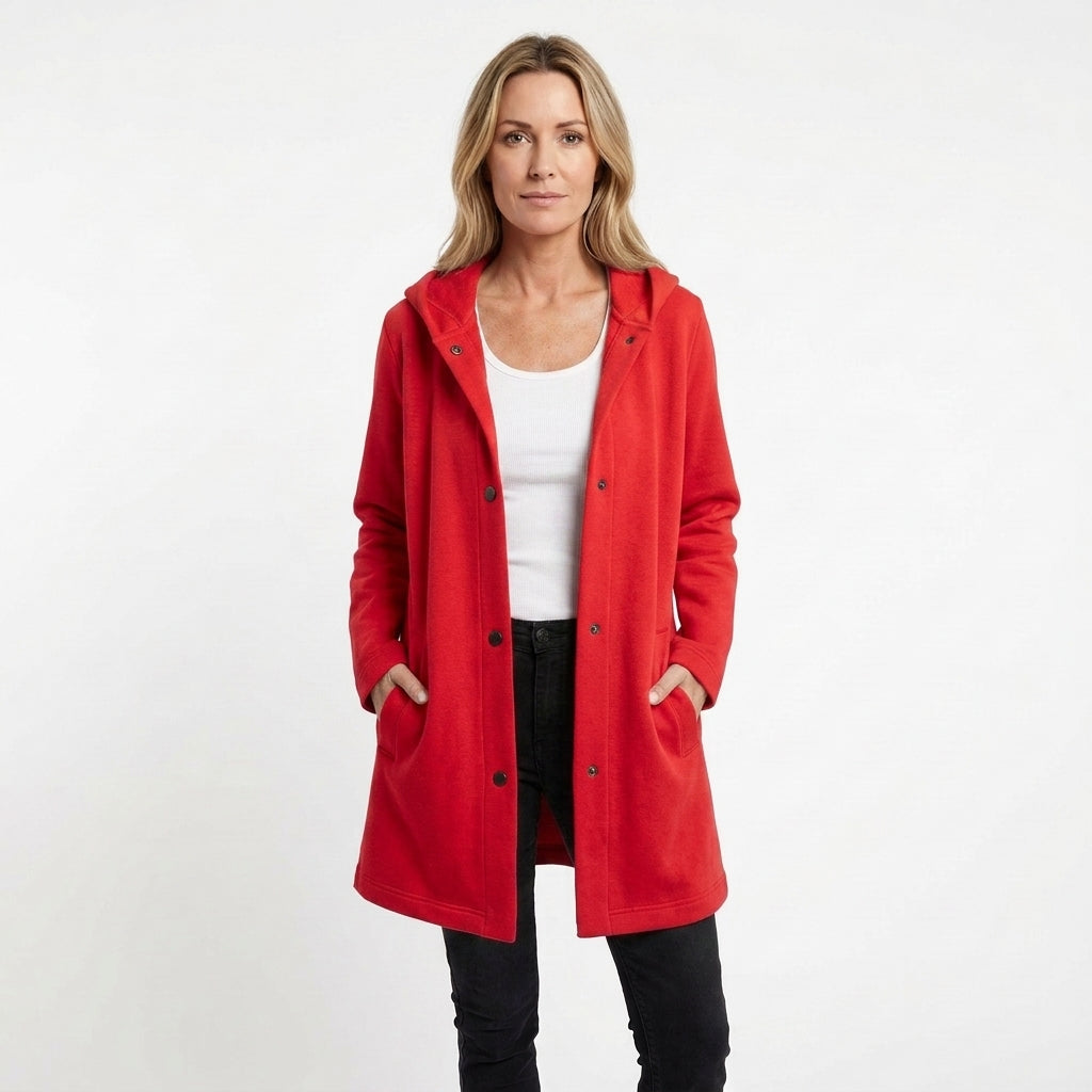 Belted Wool Blend Tailored Coat For Women