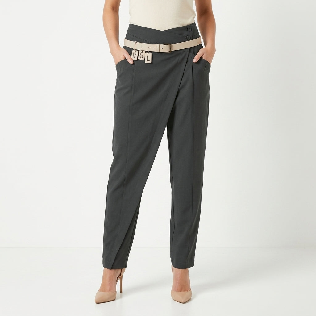 Asymmetrical High Waist Statement Pants For Women