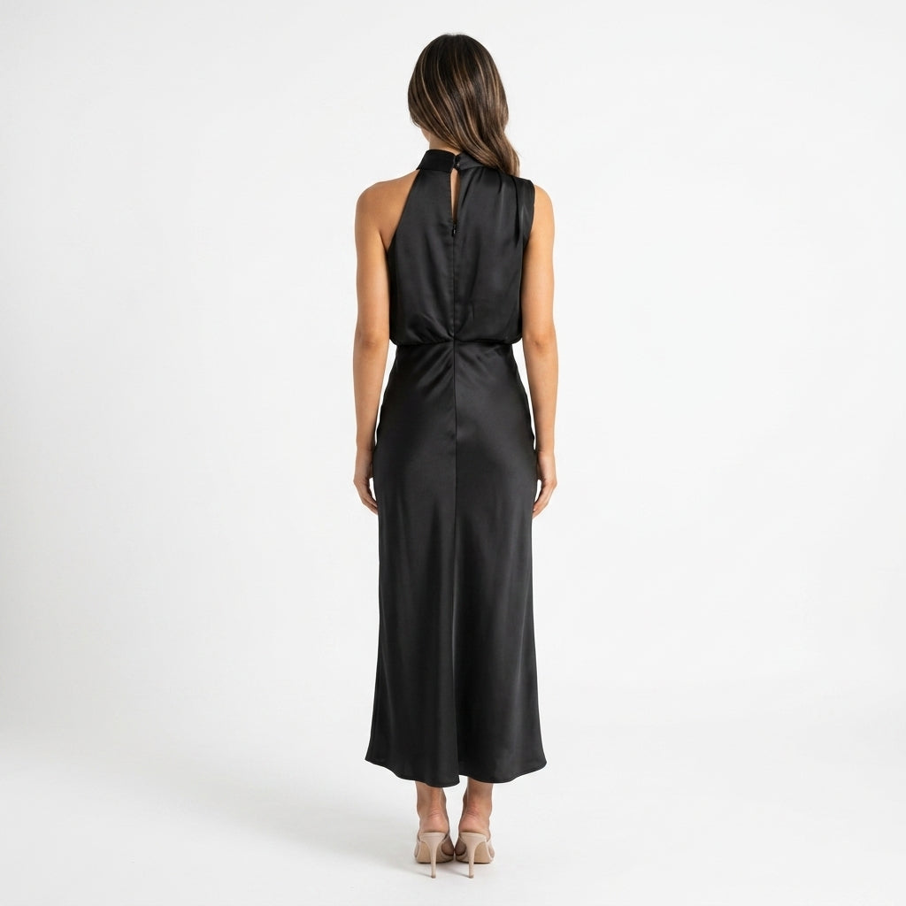 Draped Halter Evening Dress For Women